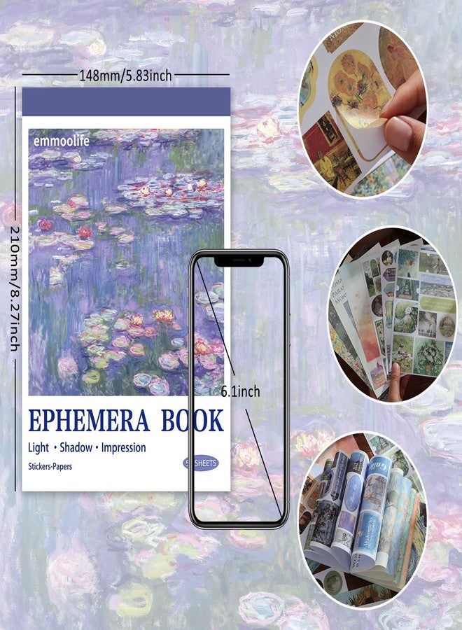 emmoolife Vintage Oil Painting Scrapbook Sticker, Journaling Supplies for Junk Journal, 500+ Scrapbooking Washi Stickers & 25 Ephemera Papers Art Scrapbook Supplies for Adults Teens Women Girls Junk Journal - Image 3