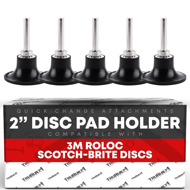 T1A 2-inch Conditioning Disc Pad Holder Assembly, Pack of 5-1/4'' Shank - Compatible with 3M ROLOC Scotch-Brite Brand Discs - Speed-Lok TR Quick-Change Attachment - Image 1