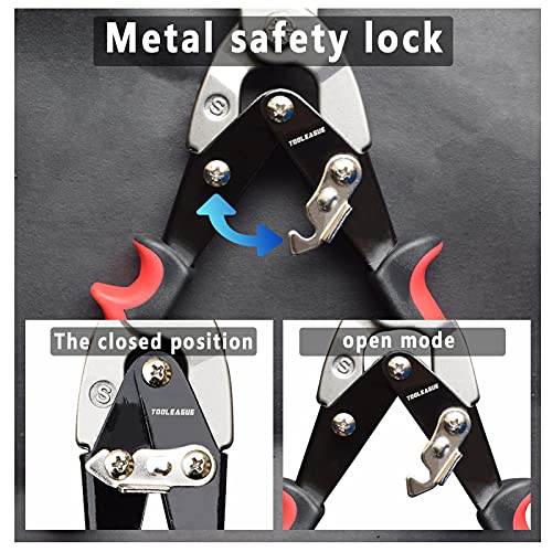 TOOLEAGUE Aviation Tin Snips for Cutting Metal Sheet Tin Cutting Shears with Forged Blade, Heavy Duty Metal Cutter Long Straight Cut 12 inches Metal Shears - Image 2