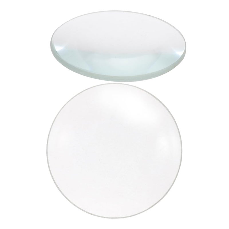Double Convex Lens 30mm Diameter 50mm Focal Length 2 Pack Optical Glass Lens for Physics Science Experiments - Image 2