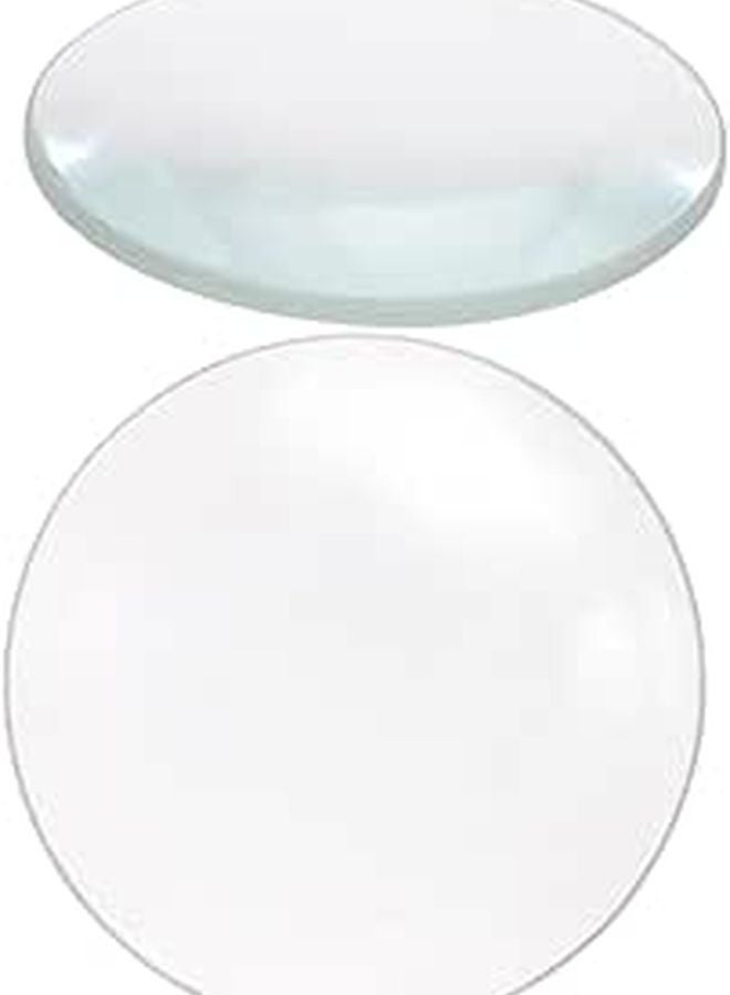 Double Convex Lens 30mm Diameter 50mm Focal Length 2 Pack Optical Glass Lens for Physics Science Experiments - Image 1