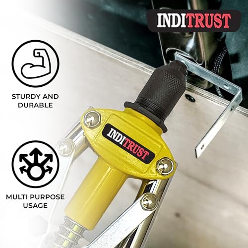 Inditrust Dream 17 Inch (425MM) Hand Riveter Gun, Riveting Tool Fast Hitting Rivet Gun with rivets and GLOVES (with 30 Rivets) - Image 3
