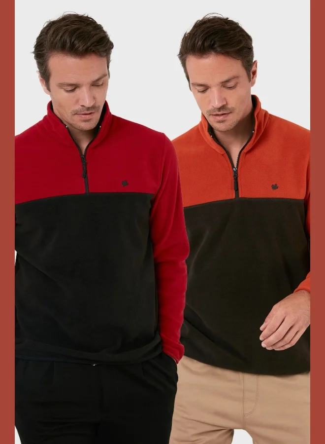 Buratti Buratti Regular Fit Anti-Pilling Non-Pilling Standing Collar Raised 2-Pack Polar Men's POLAR 5906016S2