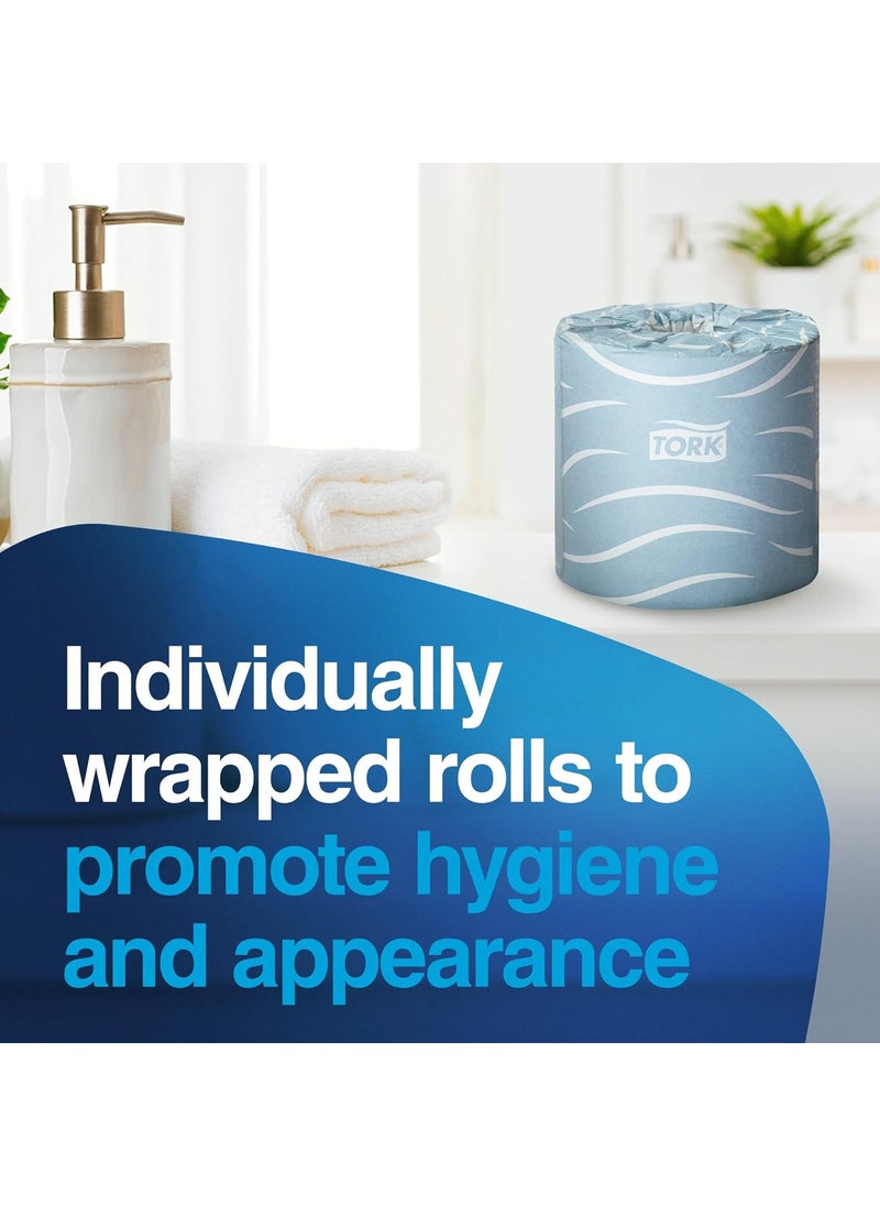 Tork Tork Bath Tissue Roll Advanced 2ply For everyday use at home Biodegradable 4x375 500 sheetsroll 48 rollscase  - Image 5