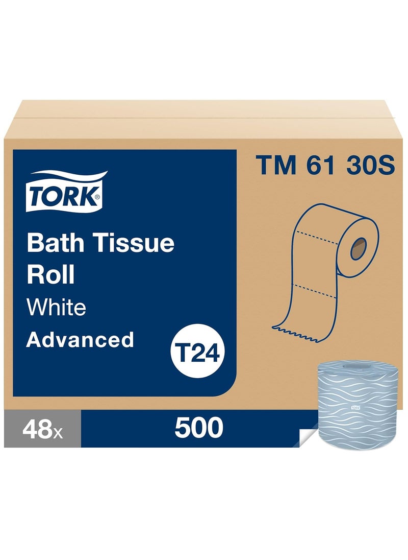 Tork Tork Bath Tissue Roll Advanced 2ply For everyday use at home Biodegradable 4x375 500 sheetsroll 48 rollscase  - Image 3