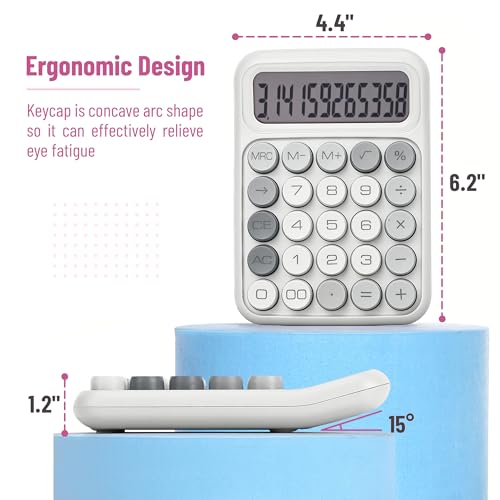 Mr. Pen Mr Pen Mechanical Switch Calculator 12 Digit Large LCD Display Gray with Big Buttons Mechanical Switch Calculator for Home School Office - Image 3