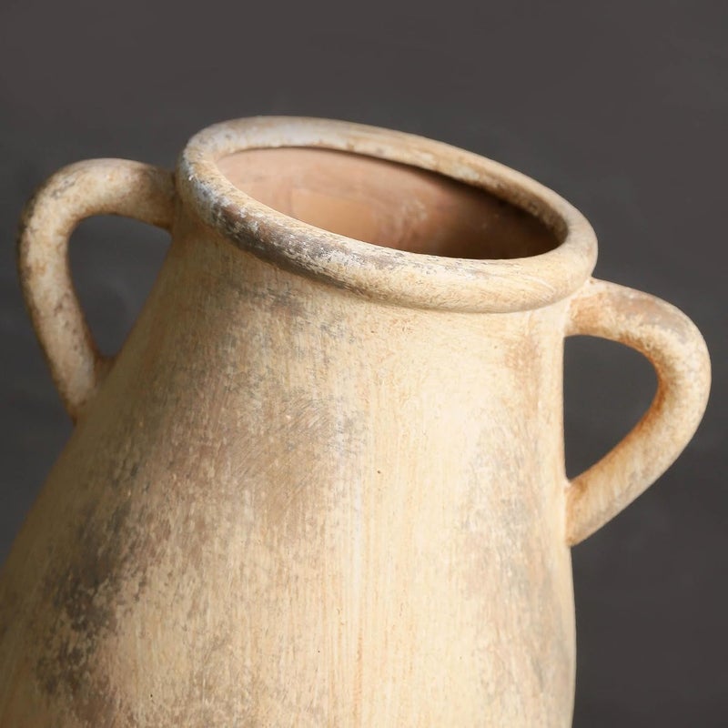 Lyeec Ceramic Vase with Handles, 9.05 inch Tall Terracotta Decorative Pottery Flower Vase for Home Farmhouse Decor, Dining Table, Living Room, Kitchen, Office - Image 4