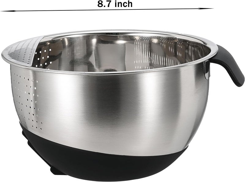 DOPMEP Rice Washing Bowl with Strainer Quinoa Washer Bowl, Stainless Steel Side Drainers Colander for Cleaning Fruits, Vegetables, and Beans - Versatile Kitchen Tool - Image 3