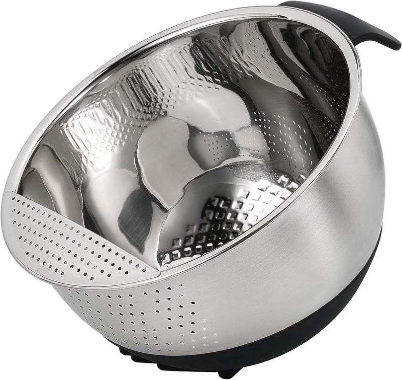 DOPMEP Rice Washing Bowl with Strainer Quinoa Washer Bowl, Stainless Steel Side Drainers Colander for Cleaning Fruits, Vegetables, and Beans - Versatile Kitchen Tool - Image 1