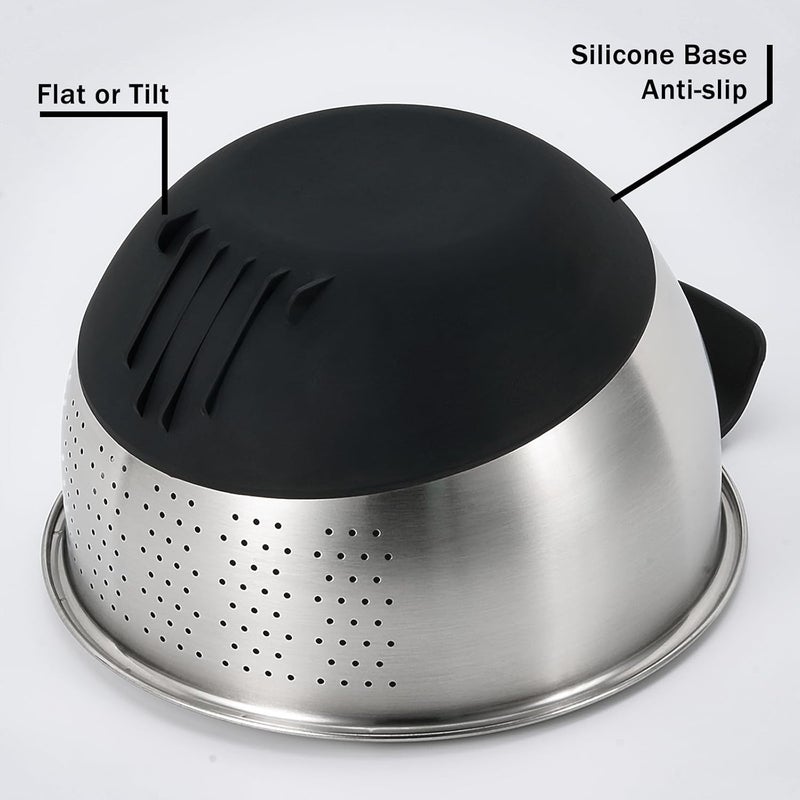 DOPMEP Rice Washing Bowl with Strainer Quinoa Washer Bowl, Stainless Steel Side Drainers Colander for Cleaning Fruits, Vegetables, and Beans - Versatile Kitchen Tool - Image 5
