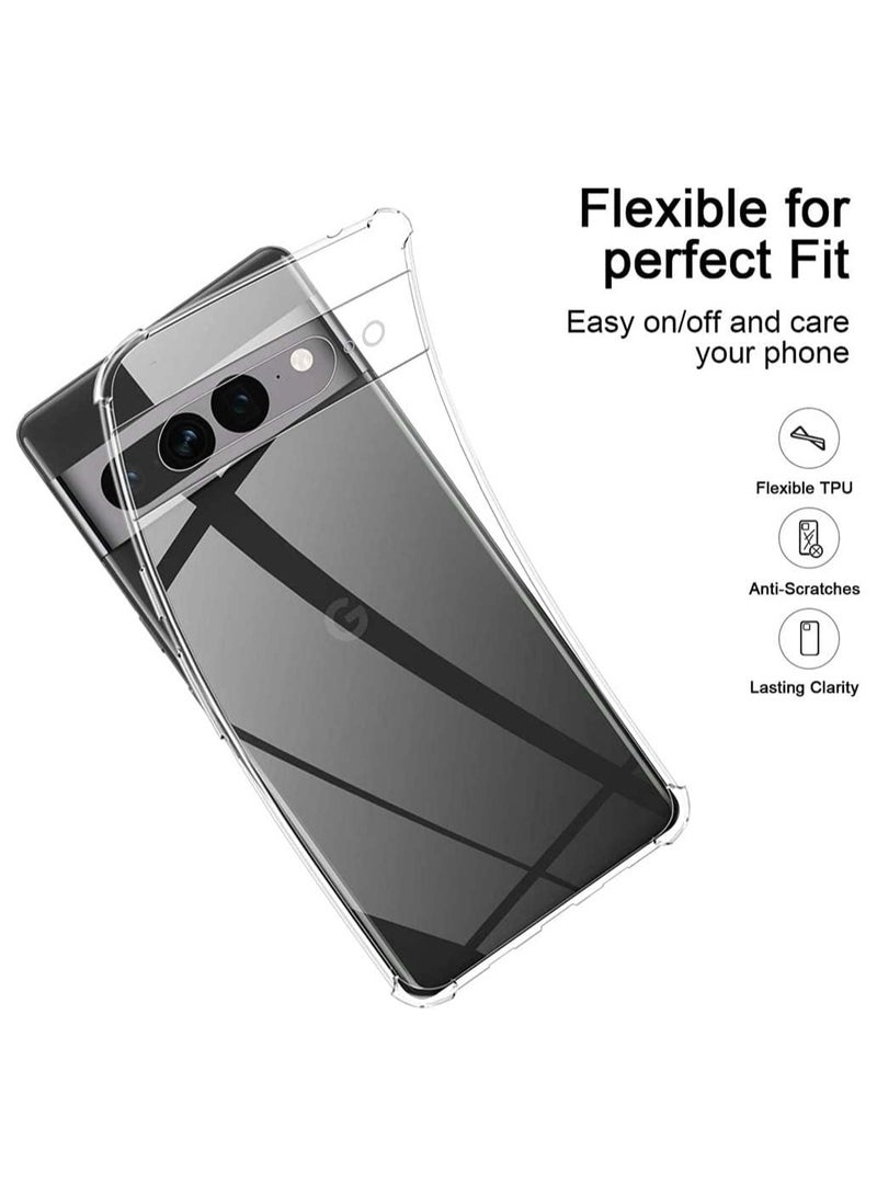 غطاء خلفي شفاف لجهاز Google Pixel 7 Pro | حماية صدمية بزاوية 360 درجة | حماية الكاميرا | PC، TPU | غطاء خلفي صلب شفاف لجهاز Pixel 7 Pro - Image 3