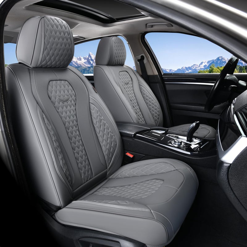Coverado Seat Covers Car Seat Covers Full Set Gray Car Seat Cover Car Seat Cushion Waterproof Front Seats Back Seat Covers Automotive Seat Covers Car Seat Protector Universal Fit Most Cars