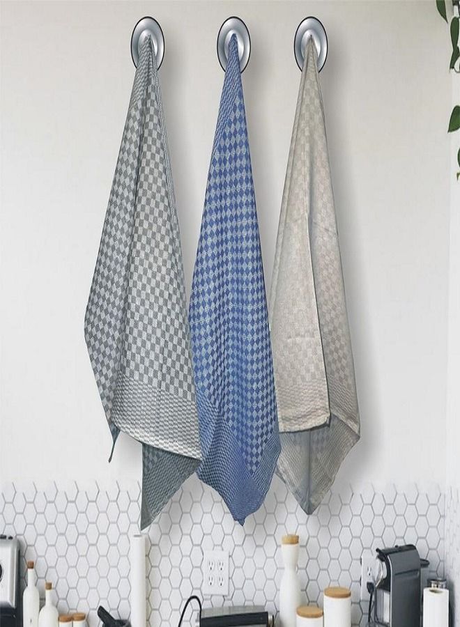 SPACEDOUT Kitchen Towels 100% Cotton | Extra-Large Soft & Super Absorbent Kitchen Bar Tea Towels | (Pack of 3) Dish Cleaning Clothes (50cm x 100cm) - Image 3