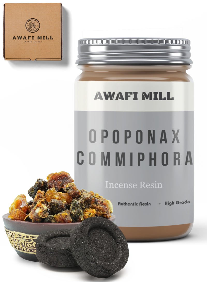 Awafi Mill Opoponax Resin Incense | Natural Premium Handpicked Resin with Charcoal Tablet - Image 1