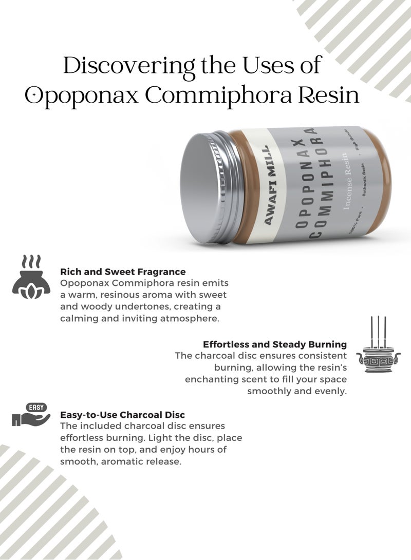 Awafi Mill Opoponax Resin Incense | Natural Premium Handpicked Resin with Charcoal Tablet - Image 2