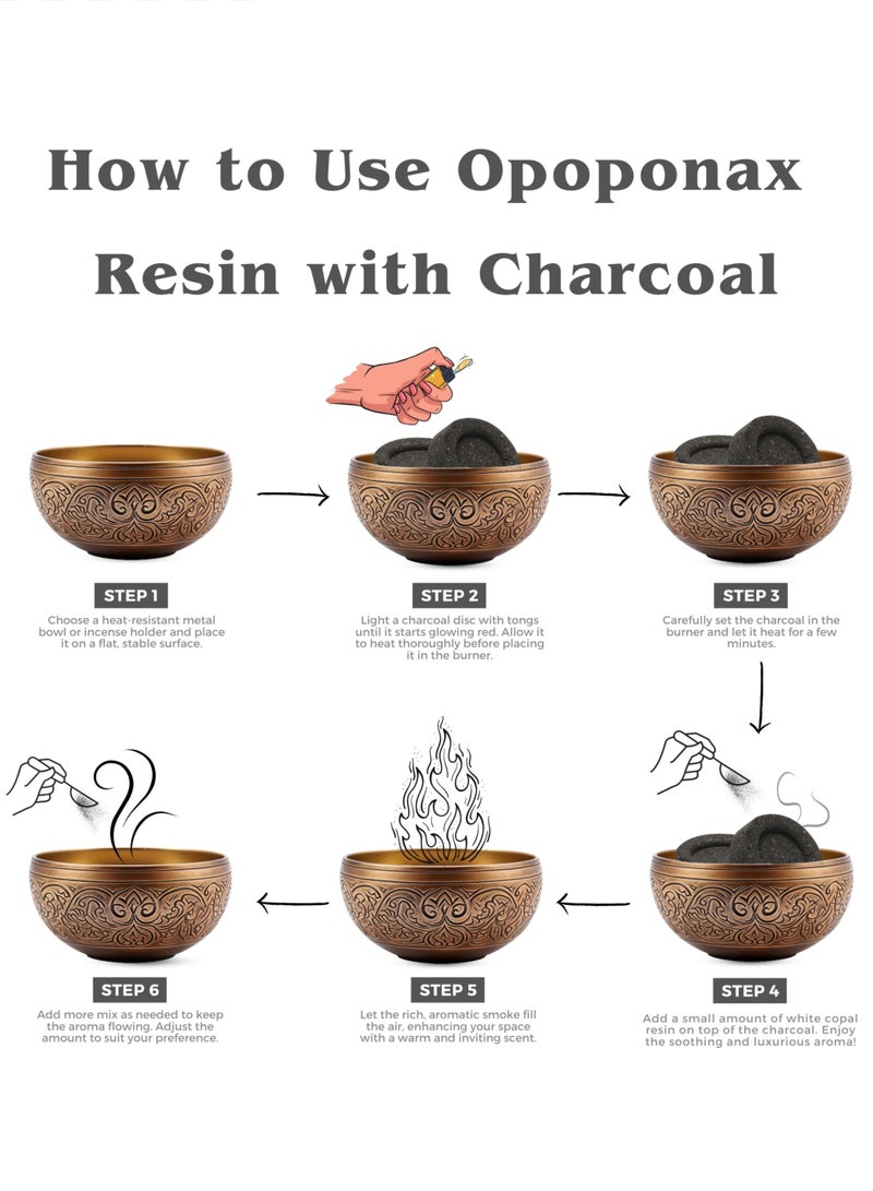 Awafi Mill Opoponax Resin Incense | Natural Premium Handpicked Resin with Charcoal Tablet - Image 4