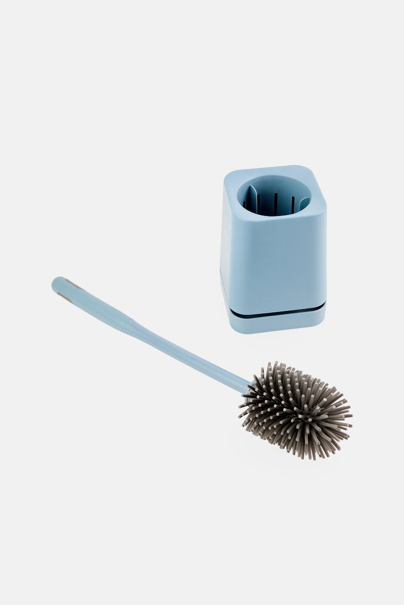 YOTO Toilet Brush With Holder, Slate Blue  - Image 2