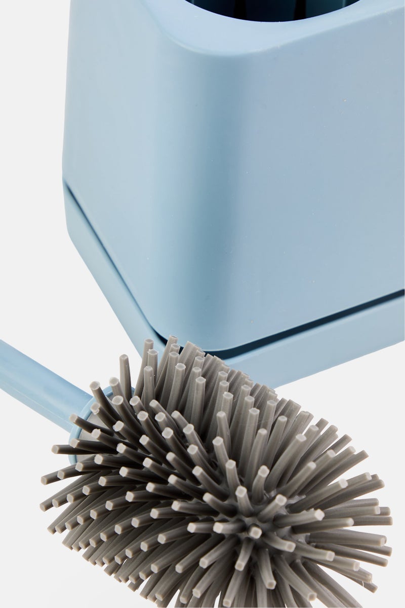 YOTO Toilet Brush With Holder, Slate Blue  - Image 3