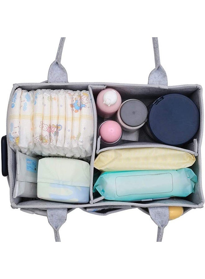 Foldable, Portable Printed Baby Diaper Caddy Storage Organizers - Grey - Image 2