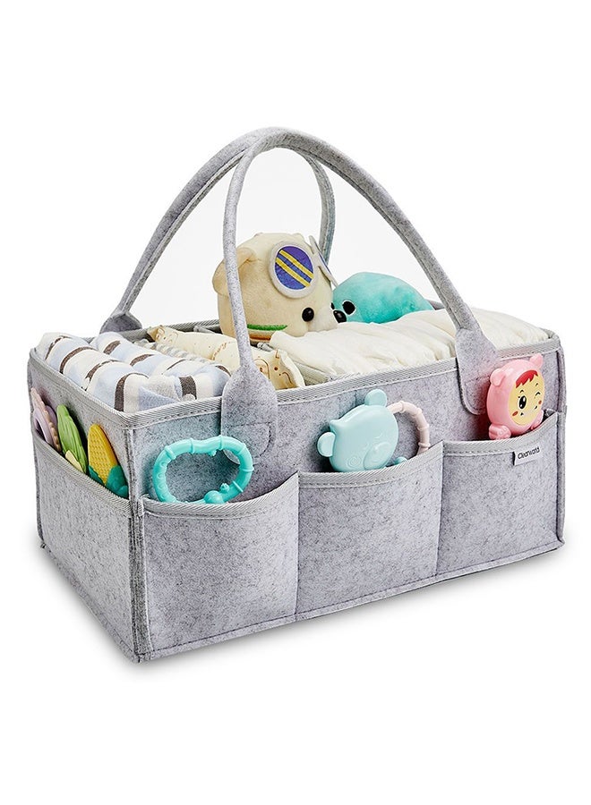 Foldable, Portable Printed Baby Diaper Caddy Storage Organizers - Grey - Image 1