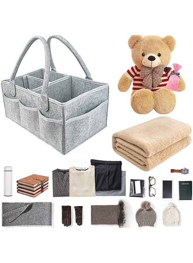 Foldable, Portable Printed Baby Diaper Caddy Storage Organizers - Grey - Image 4