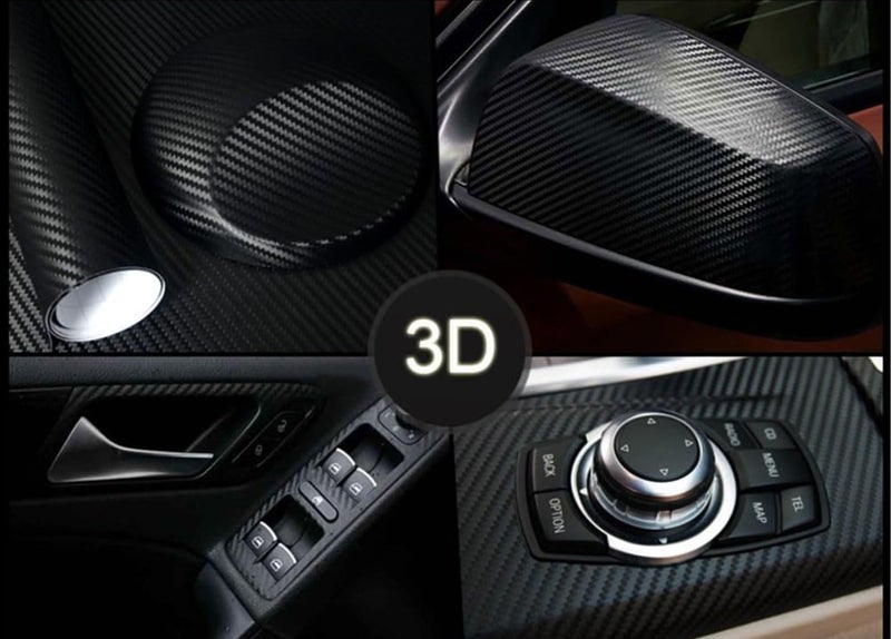 HOME13™ 3D Carbon Fiber Vinyl Wrap Carbon Fibre Black Air-Release Vinyl Wrap Roll Including (24X240, 3D Black Carbon) - Image 3
