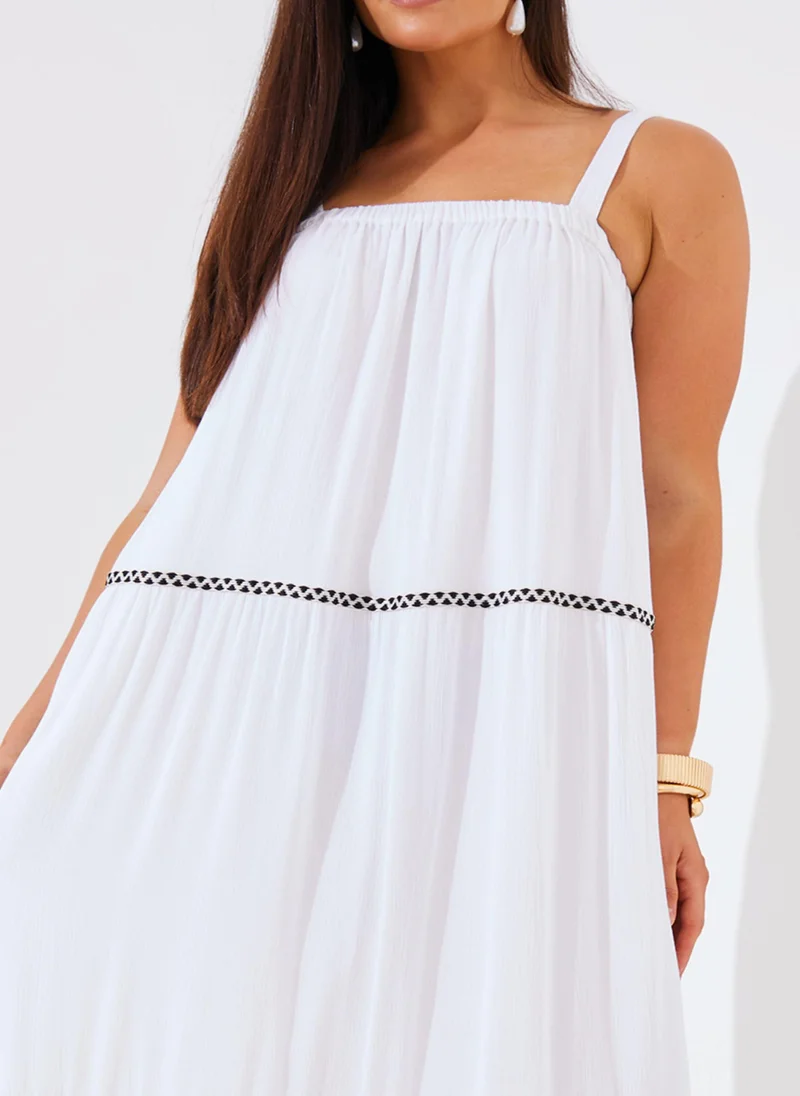 In the style Embroidered Tiered Beachwear Dress