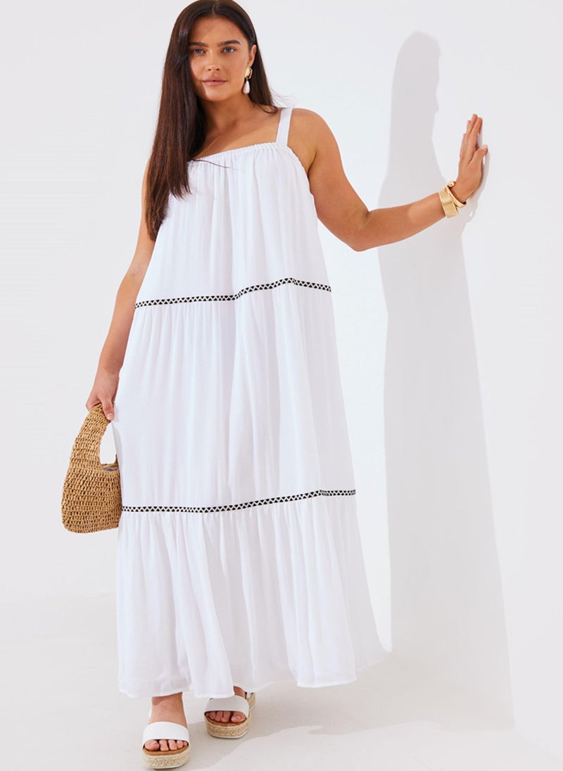 In the style - Embroidered Tiered Beachwear Dress - Image 1