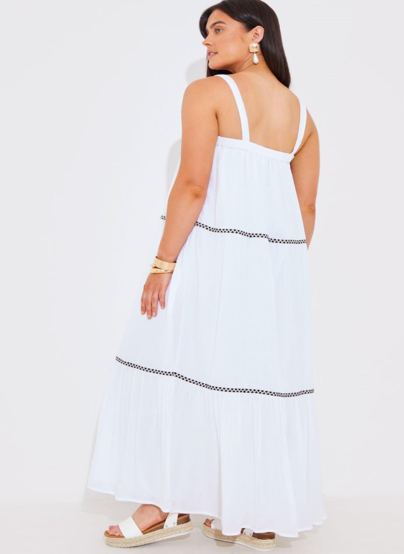 In the style - Embroidered Tiered Beachwear Dress - Image 1