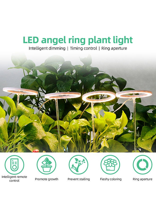 Generic Grow Lights for Indoor Plants 3 Heads 6.2W 301.7lm 60LED 4000K USB Powered Grow Light 8H/12H/16H Timer 5 Dimmable Brightness Plant Growing Lamps for Succulents / Mini Bonsai / Small Plants  - Image 4