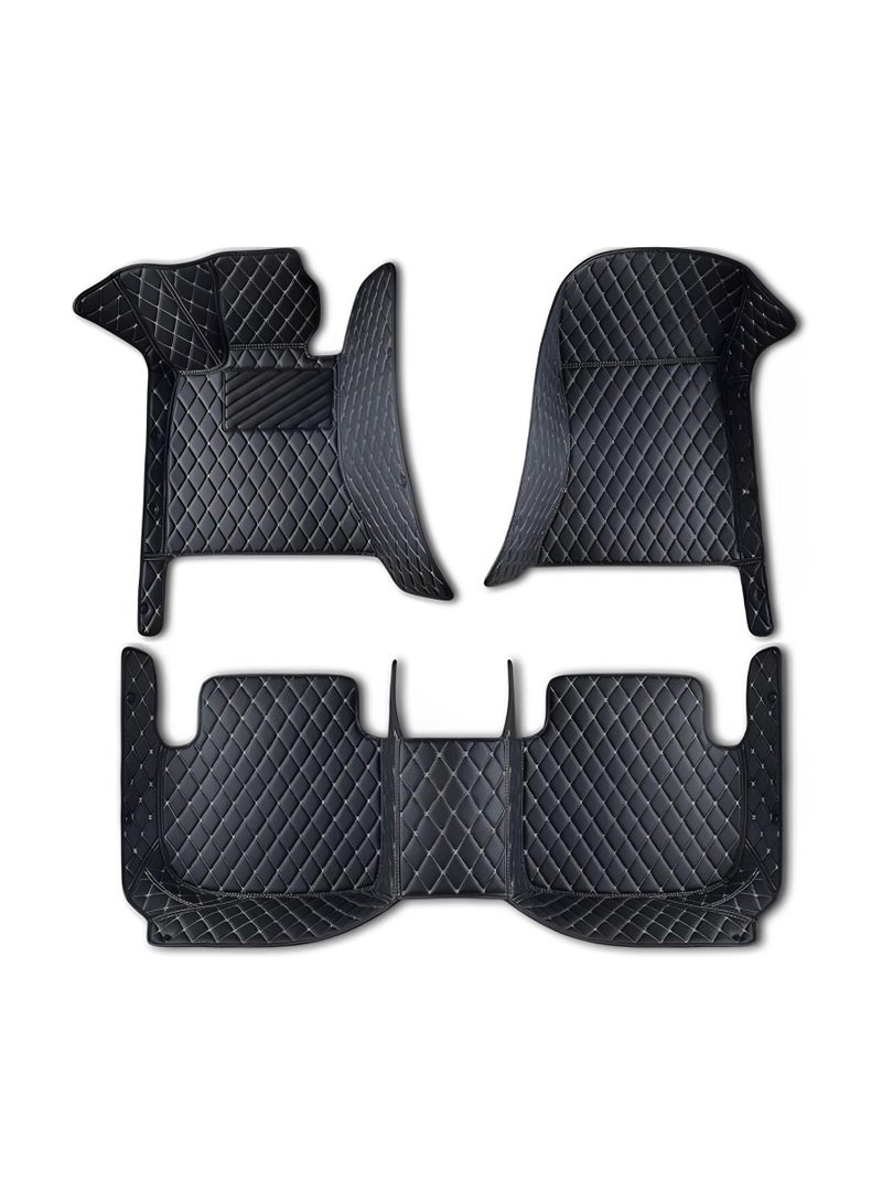 WINCA Car Floor Mats Compatible With BMW 3Series 2012-2019 PVC Leather WaterProof Floor Mat Non-slip Foot Mats Weather Colors Available (Black) - Image 1