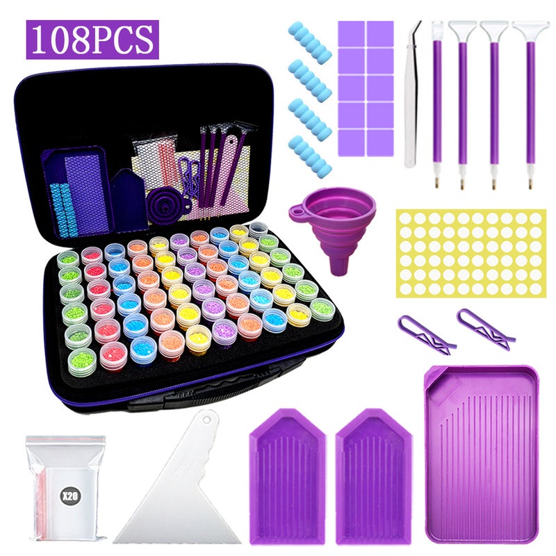 New Diy Diamond Painting Tool Funnel Point Drill Counting Drill Pen 60 Grid Bottle 30 Storage Butterfly Handbag - Image 1