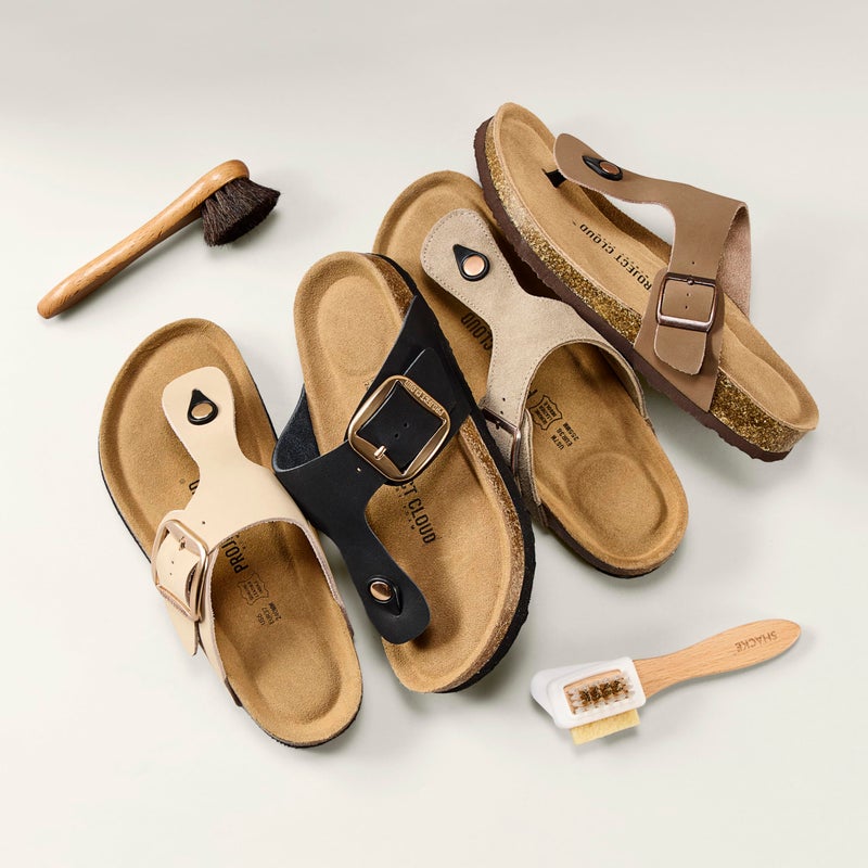 Project Cloud 100% Genuine Leather Thong Sandals Women Footwear - Memory Foam Insole Womens Sandals - Non-Slip Womens Flip Flops - Lightweight Sandals for Women 2026 (Britani, Tan, 7.5) - Image 3