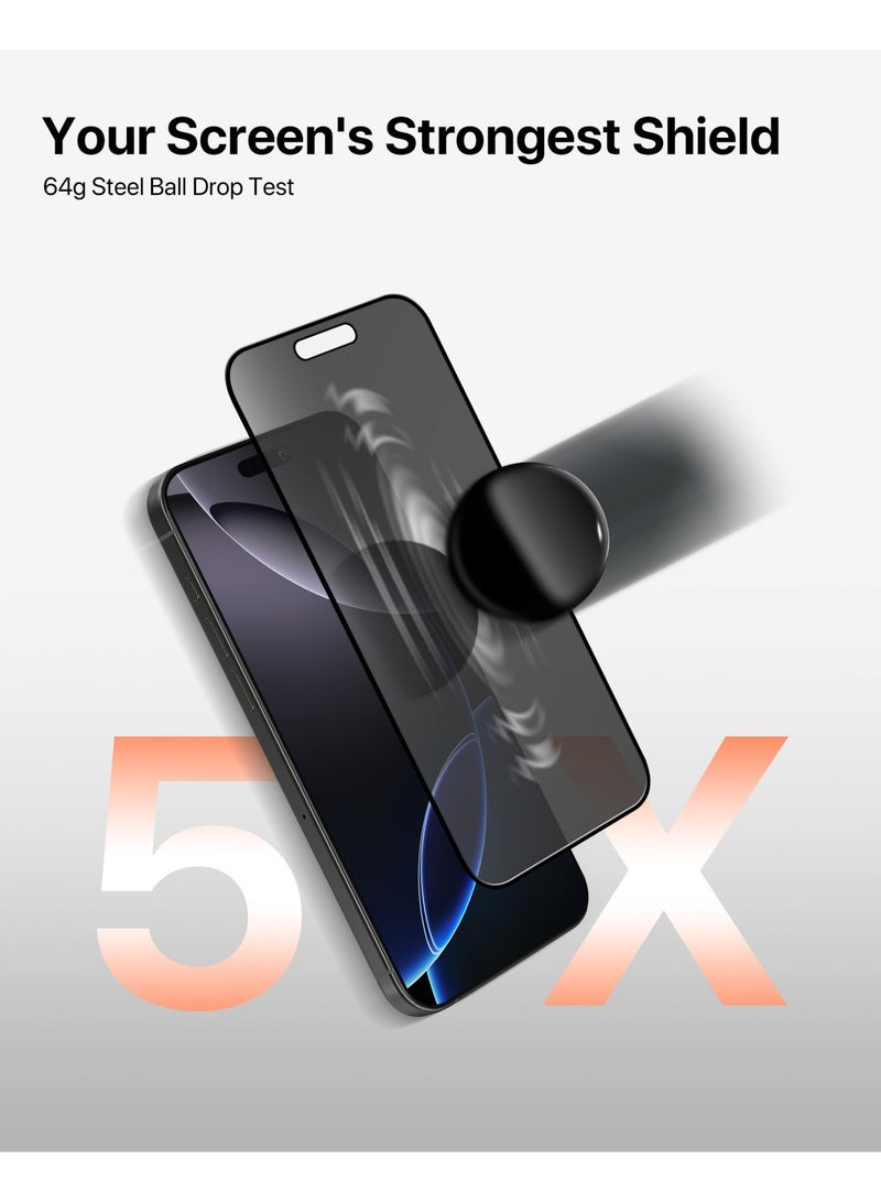 INFINYTY iPhone 17 Pro Max Privacy Tempered Glass with Aligner– Privé (Dark Grey), 2 Way Anti-Spy Protection, 9H Hardness, Edge-to-Edge Coverage, Oleo+Hydrophobic & Anti-Fingerprint Coating, Case Friendly, Ultra-Thin, Passed 5,000X Abrasion Durability Test - Image 2
