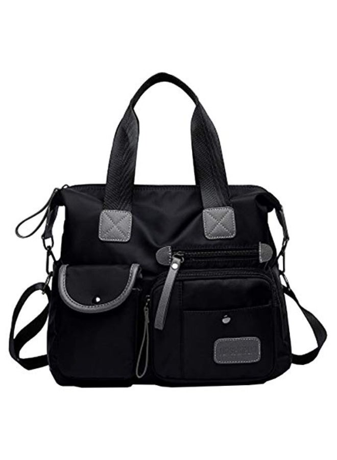 FiveloveTwo Nylon Hobo Women's Top-handle Bags Shoulder Crossbody Bag Totes Satchels Clutches Handbags and Purses (BLACK)  - Image 1