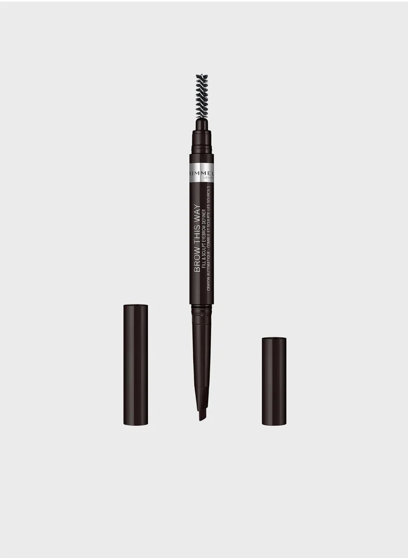 RIMMEL LONDON This Way Fill&Sculpt Eyebrow Definer 04 Soft Black