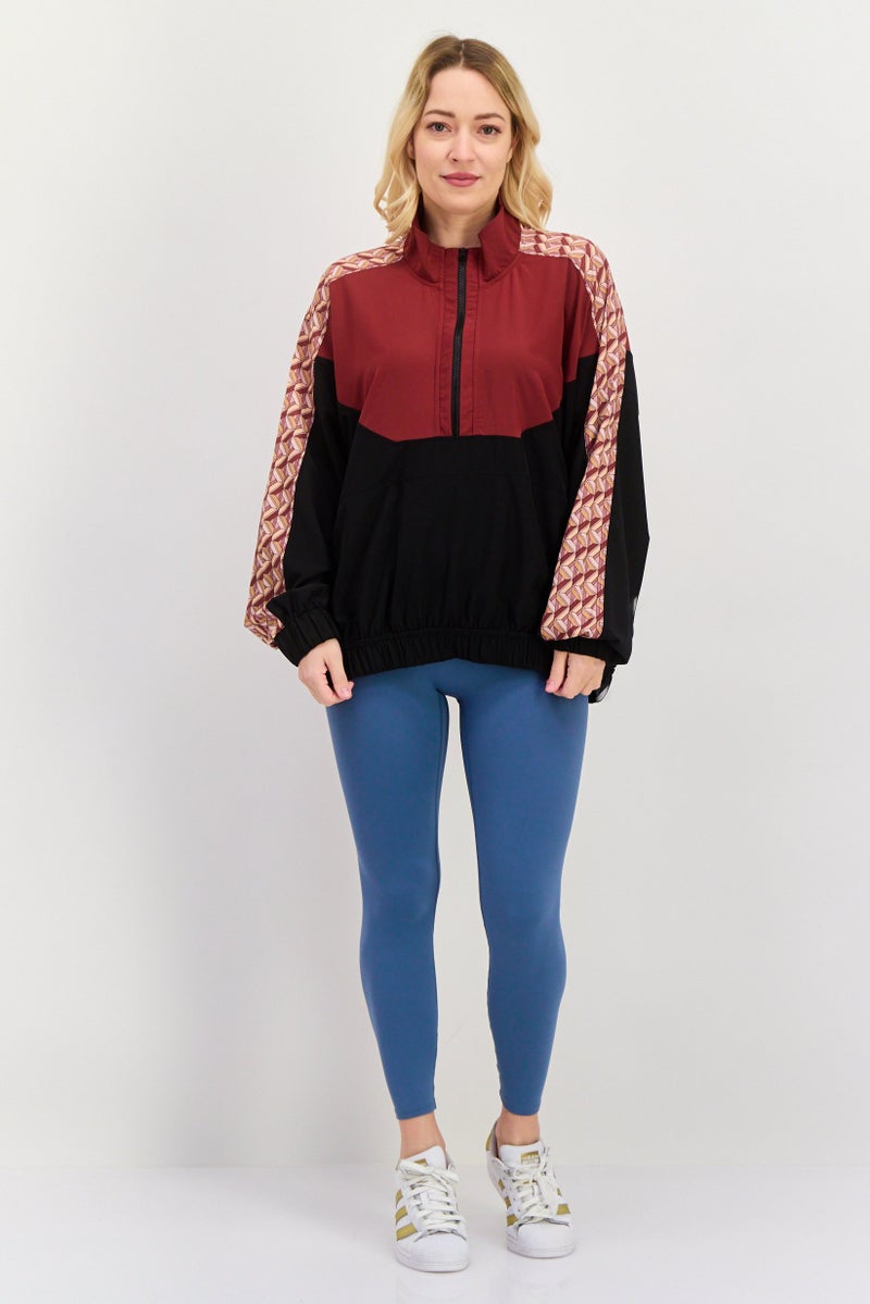 Hurley Women Sportswear Fit Training Track Jacket, Maroon - Image 4