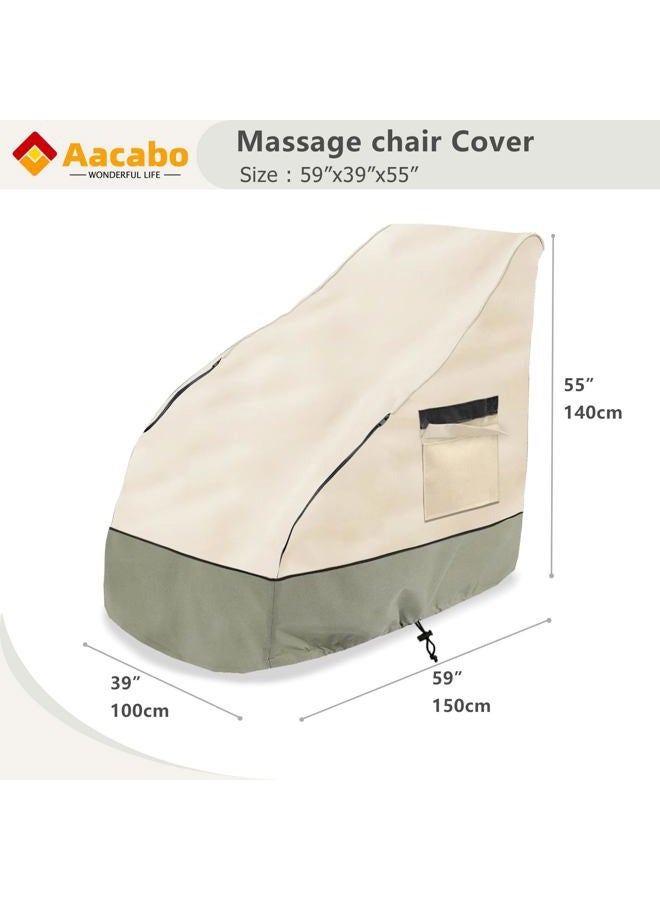 Aacabo Massage Chair Cover 600D Oxford Cloth Full Body Shiatsu Massage Chair Protective Cover with Drawstring Waterproof Dustproof Massage Chair Protector Cover - Image 2