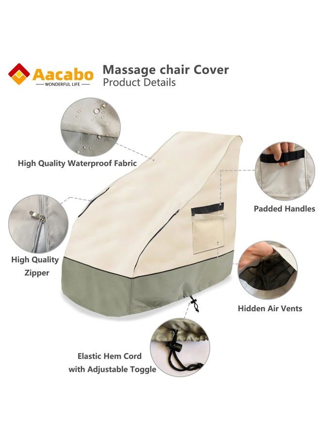 Aacabo Massage Chair Cover 600D Oxford Cloth Full Body Shiatsu Massage Chair Protective Cover with Drawstring Waterproof Dustproof Massage Chair Protector Cover - Image 4