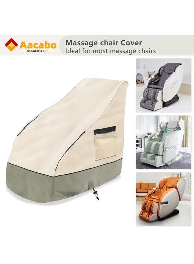 Aacabo Massage Chair Cover 600D Oxford Cloth Full Body Shiatsu Massage Chair Protective Cover with Drawstring Waterproof Dustproof Massage Chair Protector Cover - Image 3