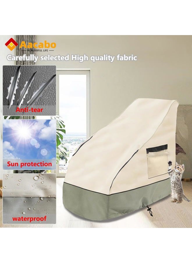 Aacabo Massage Chair Cover 600D Oxford Cloth Full Body Shiatsu Massage Chair Protective Cover with Drawstring Waterproof Dustproof Massage Chair Protector Cover - Image 5