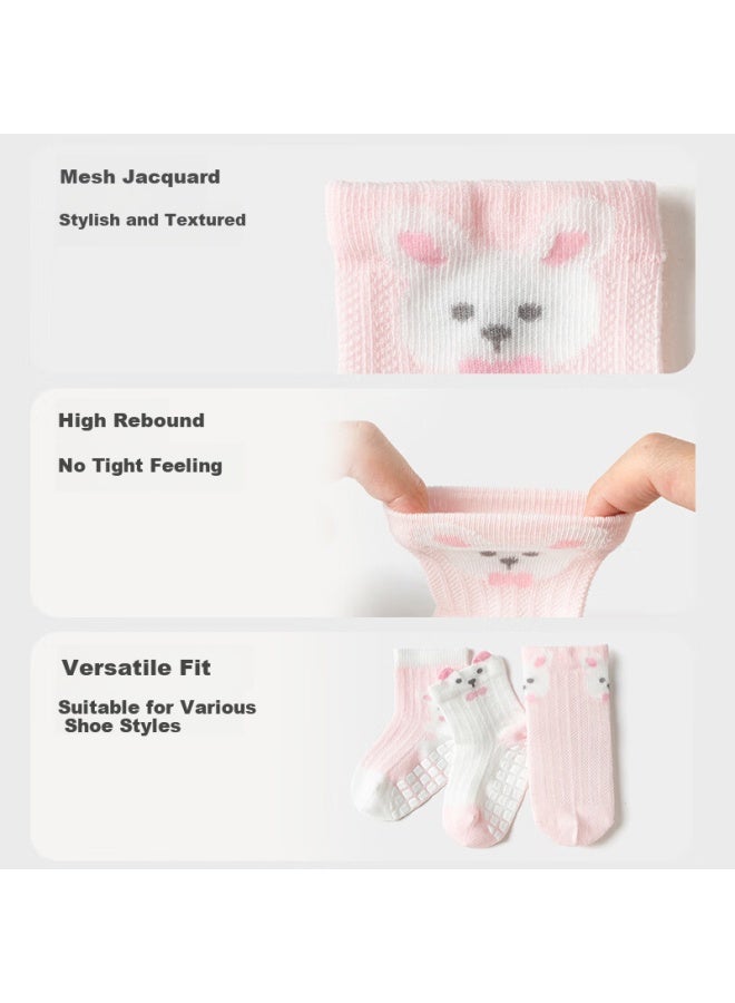 Balabala Baby Summer Mesh Socks Thin Infant Floor Socks Anti-cold Boneless Three Pairs Pack 208225172207 - Image 1