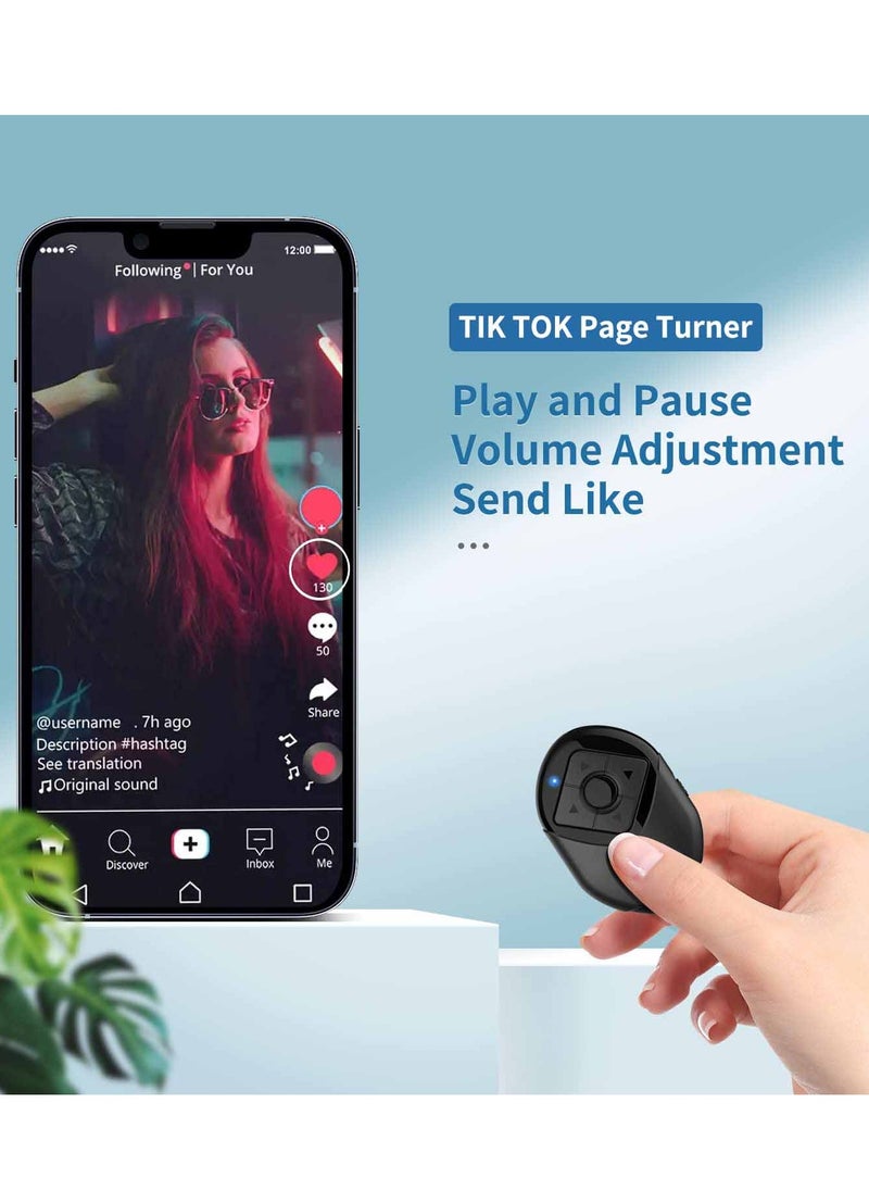 Excefore EXCEFORE Wireless Bluetooth Remote Control for TIK TOK, Kindle, and Camera Shutter - Compatible with iPhone, iPad & Android - 6 Button Support for Tiktok Video Recording, Play, Pause, and Like  - Image 5