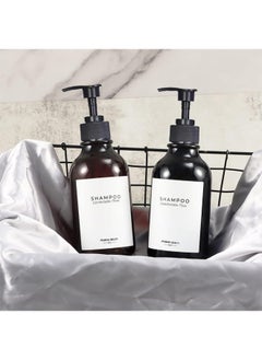 Generic 3 Pack of Shampoo and Conditioner Bottles - Apothecary Dispenser Bottle for Bathroom and Kitchen, Refillable Shampoo Bottles for Shampoo Lotion Oil Shower Soap Hand Soap and Dish Soap (Black)  - Image 5