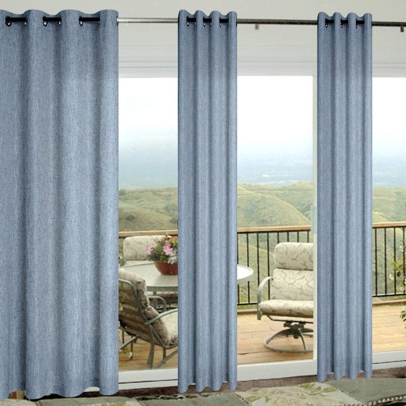 Pitalk Grey Blue Curtains 84 Inch Length for Living Room 2 Drapery Panels Set Rings Top Semi Blackout Thick Linen Light Thermal Reducing Dusty Blue Sheer Curtains for Bedroom Vintage Country Decor 52x84 Long - Image 1