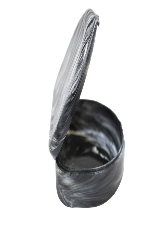 فيفيد علبة تقويم أسنان مزودة بأغطية مفصلية قابلة للإغلاق، علب أطقم أسنان محمولة، علبة واقي فم لأجهزة التقويم وأطقم الأسنان (رخام أسود) - Image 1