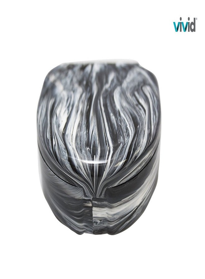 فيفيد علبة تقويم أسنان مزودة بأغطية مفصلية قابلة للإغلاق، علب أطقم أسنان محمولة، علبة واقي فم لأجهزة التقويم وأطقم الأسنان (رخام أسود) - Image 2