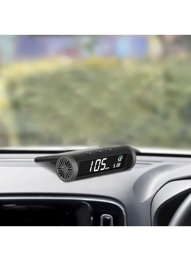 شاشة عرض أمامية للسيارة تعمل بالطاقة الشمسية واللاسلكية مع نظام تحديد المواقع العالمي (GPS) ومقياس السرعة وبطارية قابلة لإعادة الشحن - Image 4