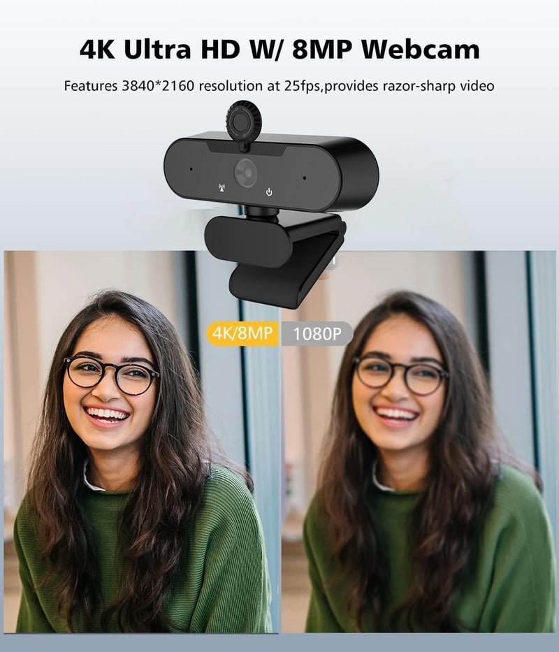 AUSHA Full HD 1080p Webcam with Autofocus, Microphone & Privacy Shutter for Video Conferencing, Online Classes, and Virtual Meetings USB Computer Camera for Laptop & Desktop - Image 2