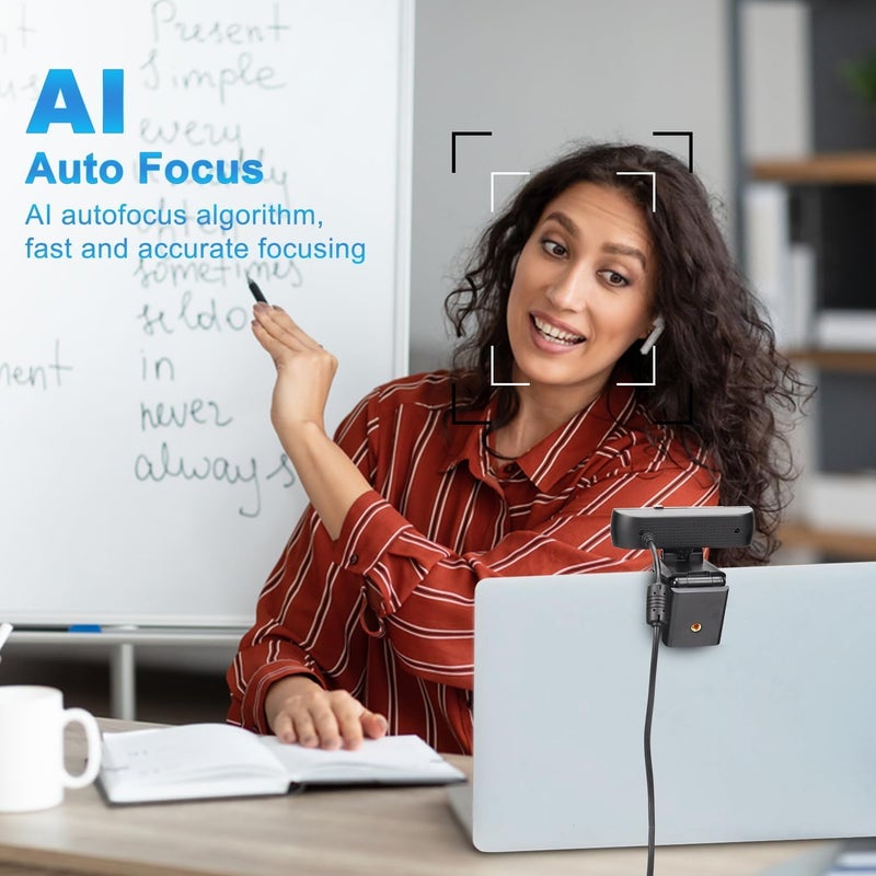 AUSHA Full HD 1080p Webcam with Autofocus, Microphone & Privacy Shutter for Video Conferencing, Online Classes, and Virtual Meetings USB Computer Camera for Laptop & Desktop - Image 5